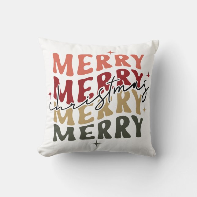 Coussin Joyeux Joyeux Noël Famille Correspondante (Recto)