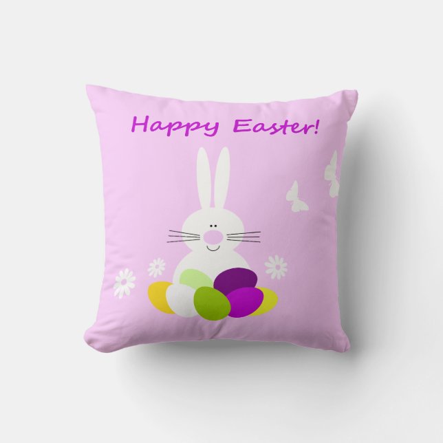 Coussin Joyeux Lapin de Pâques  (Recto)