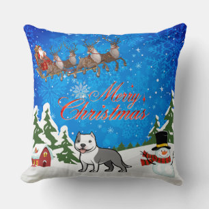 Coussin Joyeux Noël American Staffordshire Terrier