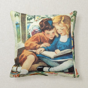 Coussin Joyeux Noël, beaux-arts de Jessie Willcox Smith