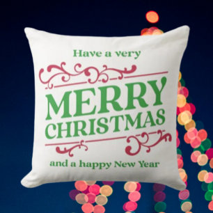 Coussin Joyeux Noël & Bonne Année Fêtes