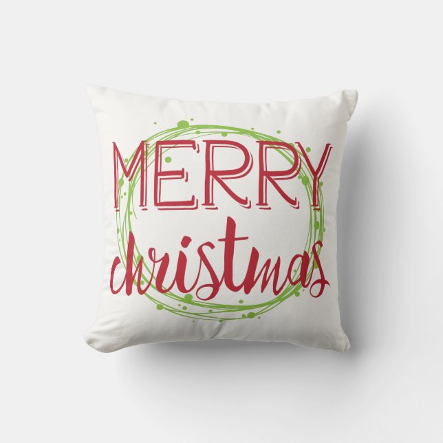 Coussin Joyeux Noël Boules de neige Vacances Jeu d'oreille (Recto)
