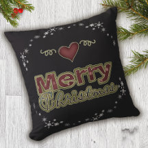 Joyeux Noël Coeur Flocon de neige Noir