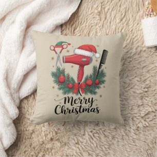 Coussin Joyeux Noël Coiffeur Coiffeuse Noël Cheveux 