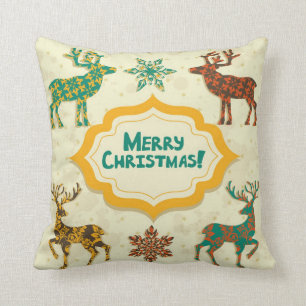 Coussin Joyeux Noël de Rain-Cerf coloré