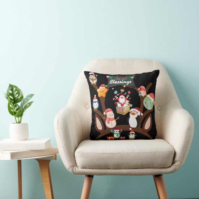 Coussin Joyeux Noël décoratif (Chaise)