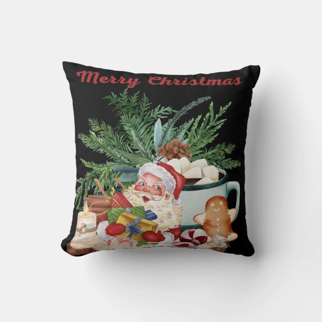 Coussin Joyeux Noël décoratif Père Noël (Recto)