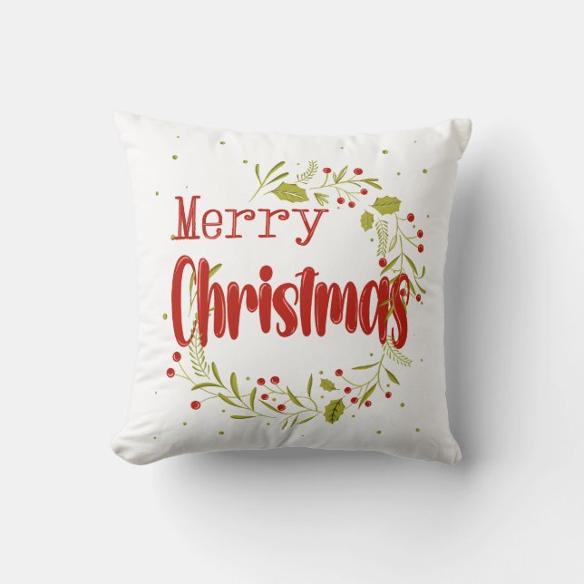 Coussin Joyeux Noël, esprit de fête mondiale (Recto)
