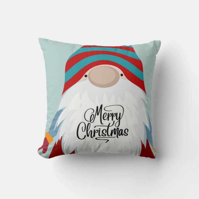 Coussin Joyeux Noël Gnome (Recto)