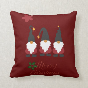 Coussin Joyeux Noël Gnomes doux