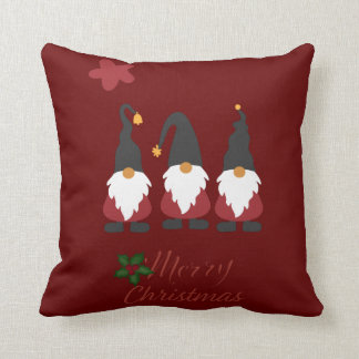 Coussin Joyeux Noël Gnomes doux