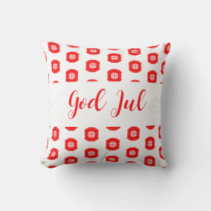 Coussin Joyeux Noël God Jul modèle scandinave cadeau