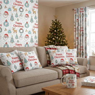 Coussin Joyeux Noël & Joyeuses Fêtes Hiver Personnalis