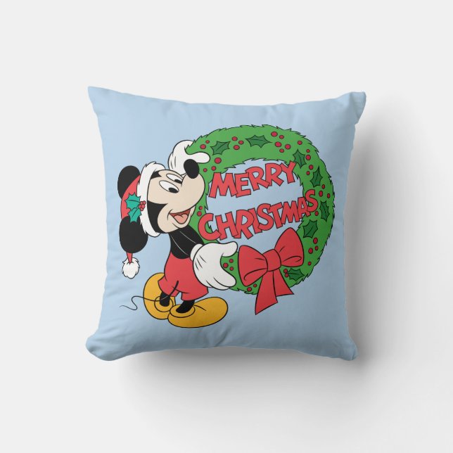 Coussin Joyeux Noël | Mickey Mouse Holiday Wreath (Recto)