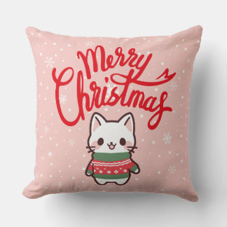 Coussin Joyeux Noël mignonne Cat Cushion