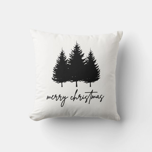 Coussin Joyeux Noël minimaliste saison de vacances (Recto)