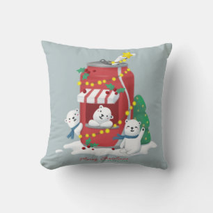 Coussin Joyeux Noël : Ours Polaire & Pâtes De Soda
