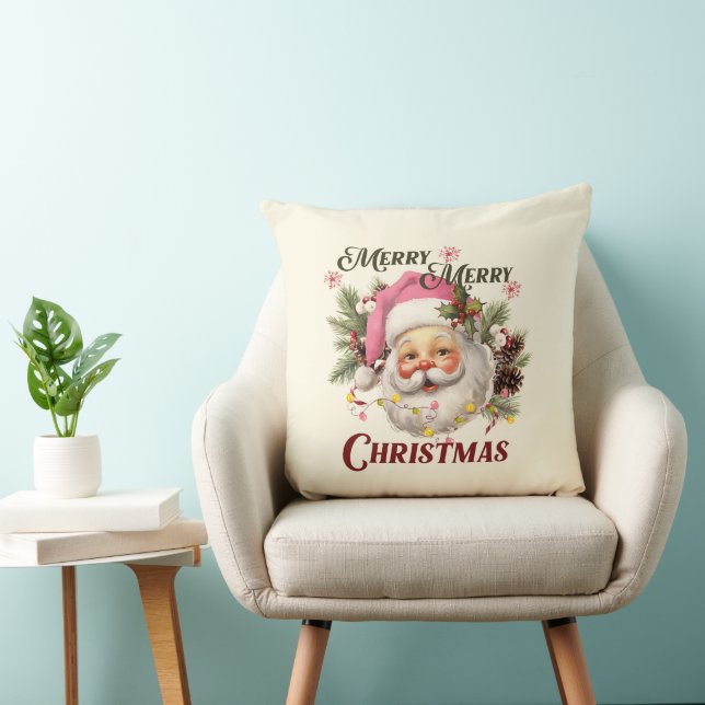 Coussin Joyeux Noël - Père Noël rose (Chaise)