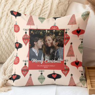 Coussin Joyeux Noël Photo Mid Century Modern