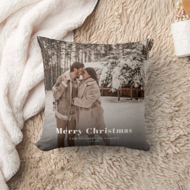 Coussin Joyeux Noël Photo Sombre Crépusculaire (Couverture)