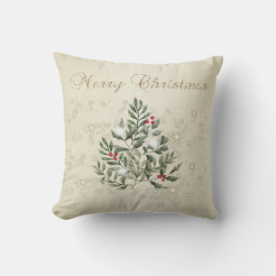 Coussin Joyeux Noël, Pine Tree Branches Étincelles