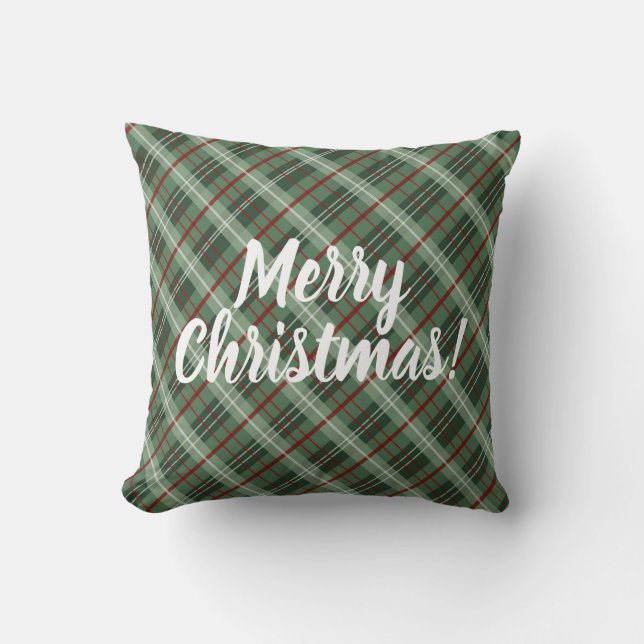 Coussin Joyeux Noël Plaid personnalisable (Recto)