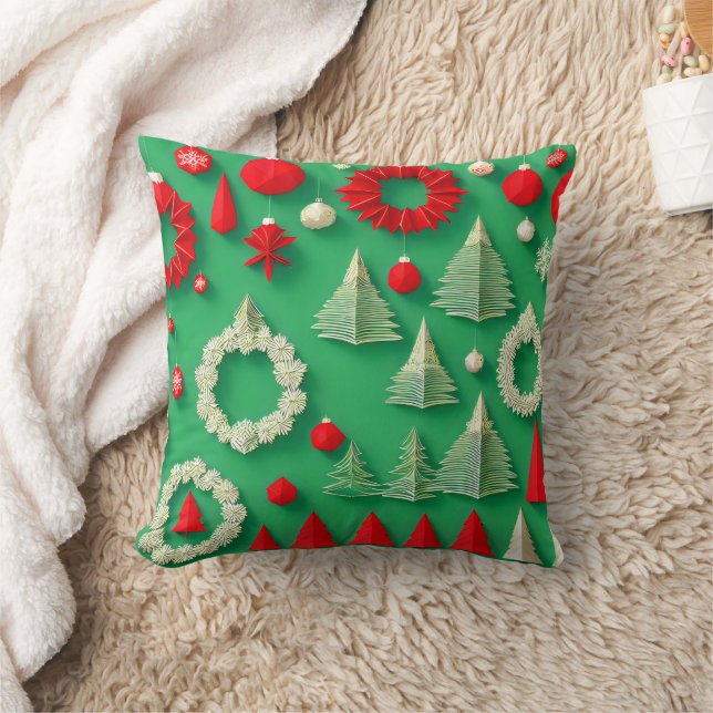 Coussin Joyeux Noël rétro Abstrait (Couverture)