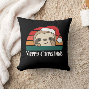 Coussin Joyeux Noël Retro Sloth Jeu d'oreiller