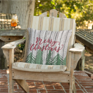 Coussin Joyeux Noël sur Patiné Motif en bois