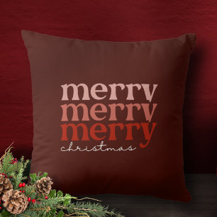 Coussin Joyeux Noël Texte de voeux Rouge