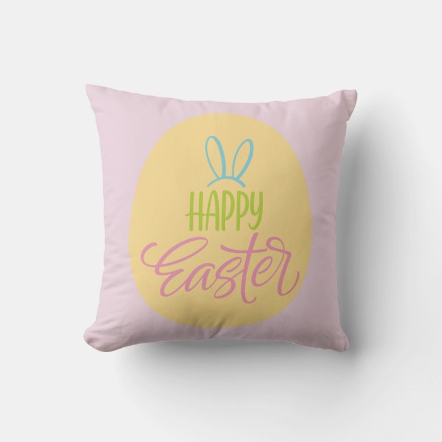Coussin Joyeux Oeuf de Pâques Jetant l'oreiller (Recto)