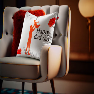 Coussin Joyeux papa Mug de jour - Père et enfant Silhouett
