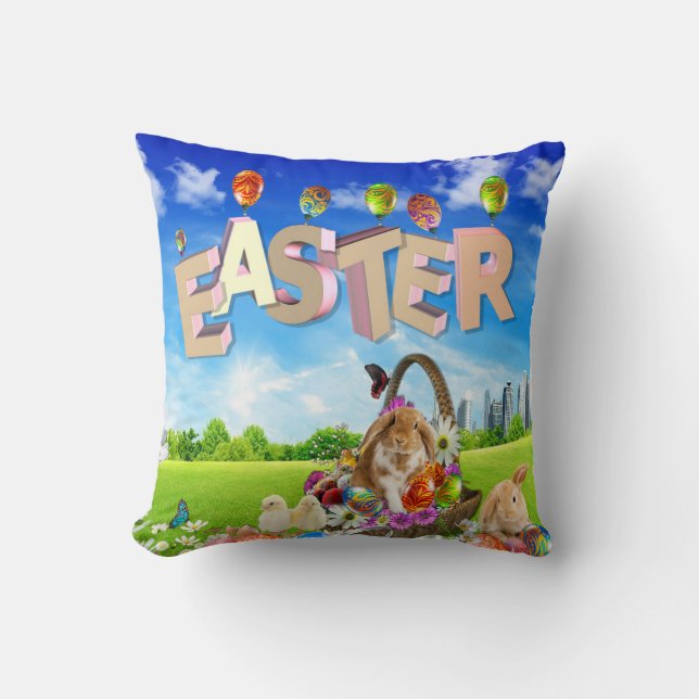 Coussin Joyeux Pâques (Recto)
