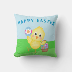 Coussin Joyeux Pâques Bébé Poussin Lapin de Pâques Mignon