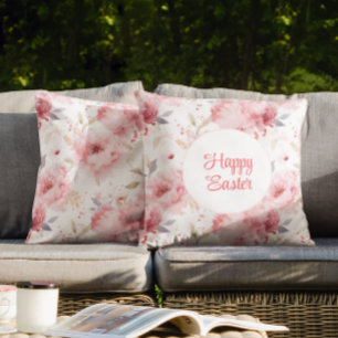 Coussin Joyeux Pâques   Nom personnalisé/Nom de famille   