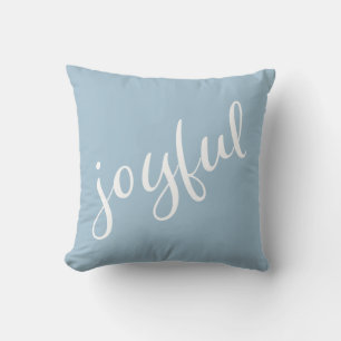 Coussin Joyeux Pastel Blue Script Noël