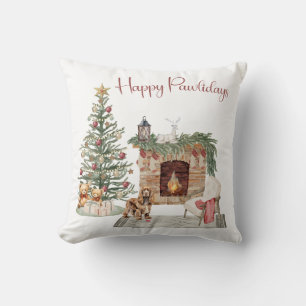 Coussin Joyeux Pawlidays Chien Design - Cocker Spaniel