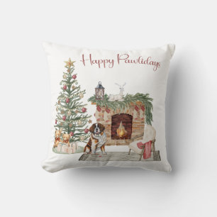 Coussin Joyeux Pawlidays Design de Chien - St. Bernard