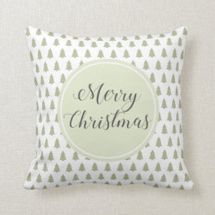 Coussin Joyeux sapin de Noël Blanc vert Motif