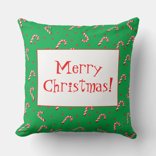 Coussin Joyeux Sucres de canne de Noël Jouer l'oreiller (Recto)