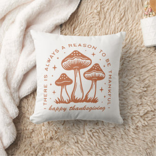 Coussin Joyeux thanksgiving champignon terracotta fantaisi