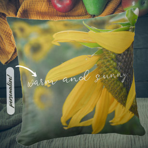 Coussin Joyeux tournesol rustique