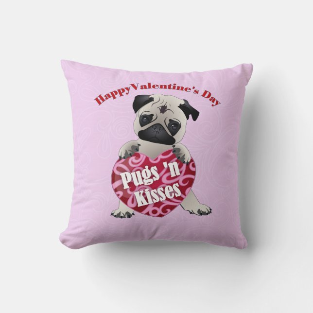 Coussin Joyeux Valentines Jour Carlins N Baisers Carlins T (Recto)