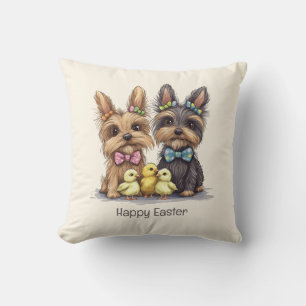Coussin Joyeux Yorkshire Terrier Chiens de Pâques