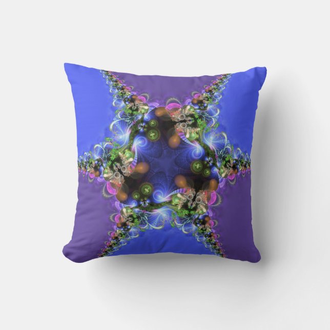 Coussin Jumbo bleu violet fractée Twist Home Décor (Recto)