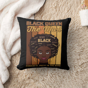 Coussin Juneteenth Mélanine Fille Noire La Plus Puissante
