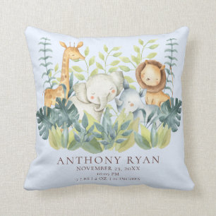 Coussin Jungle Animaux Garçons Bébé Naissance Statistiques