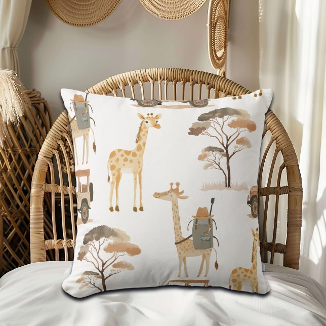 Coussin Jungle Safari avec Giraffes Nursery Motif (Créateur téléchargé)