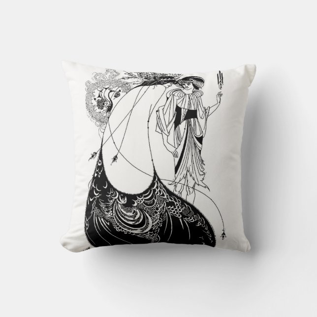 Coussin Jupe Peacock Beardsley Art Nouveau (Recto)