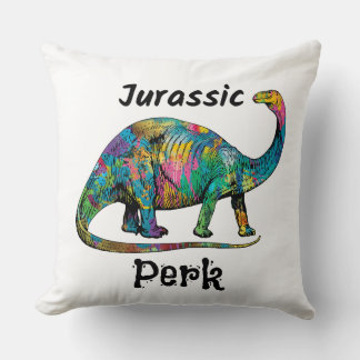 Coussin Jurassic Perk Dinosaure Coloré Blanc